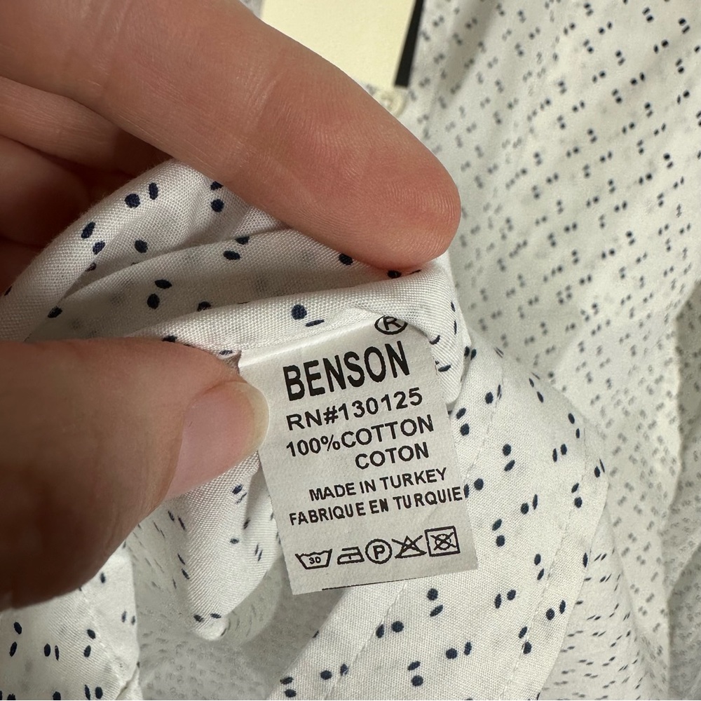 NWT Benson Long Sleeve Button Up Dress Shirt XL - Picture 5 of 6